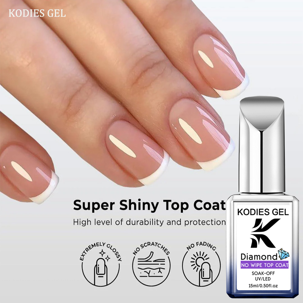 Nail Art Glossy - KODIES ジェル ダイヤモンド トップコート ノンワイプ スーパーシャイニー