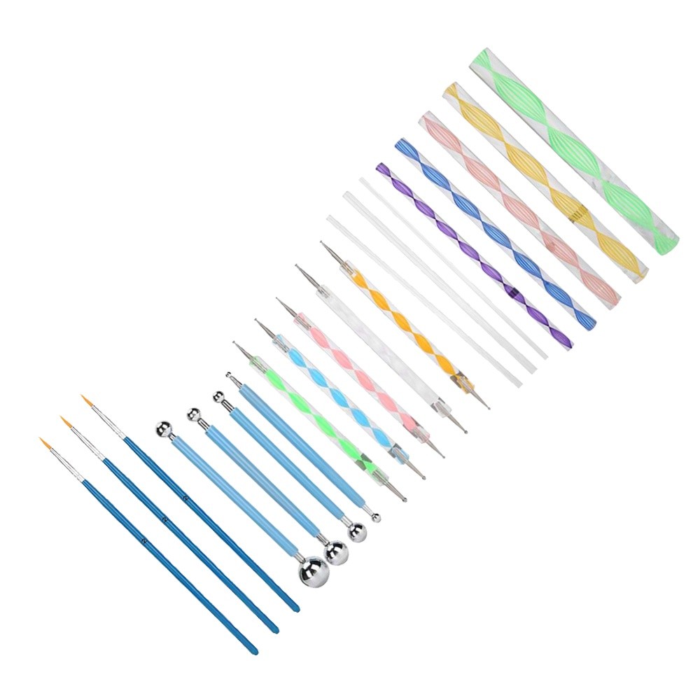Nail Art Dotting Tool - 20個入り両面ネイルアートドットツールセット アクリルロッド ボールスタイラス アクリルロッドボールスタイラス ドットペイントスティック
