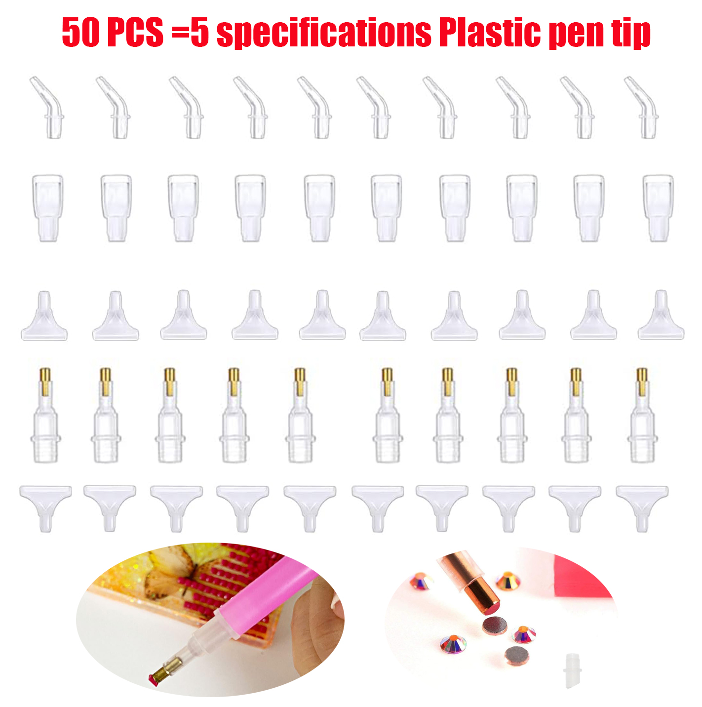 Nail Art Dotting Tool - 50個入り ダイヤモンドペインティング アートドリル ドットペンチップ マルチプレーサーヘッド ニブ
