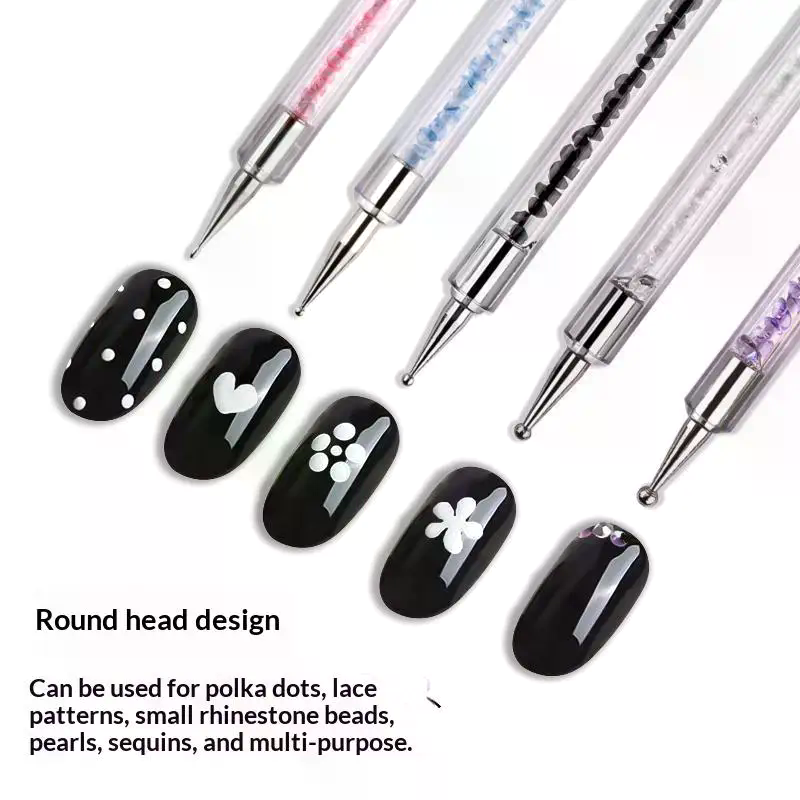 5 個のラインストーンピッカーストライプライナーブラシセット - Nail Art Dotting Tool のレビューと価格