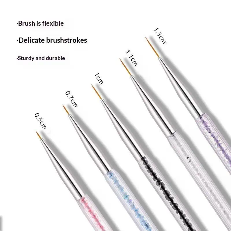 5 個のラインストーンピッカーストライプライナーブラシセット - Nail Art Dotting Tool のレビューと価格