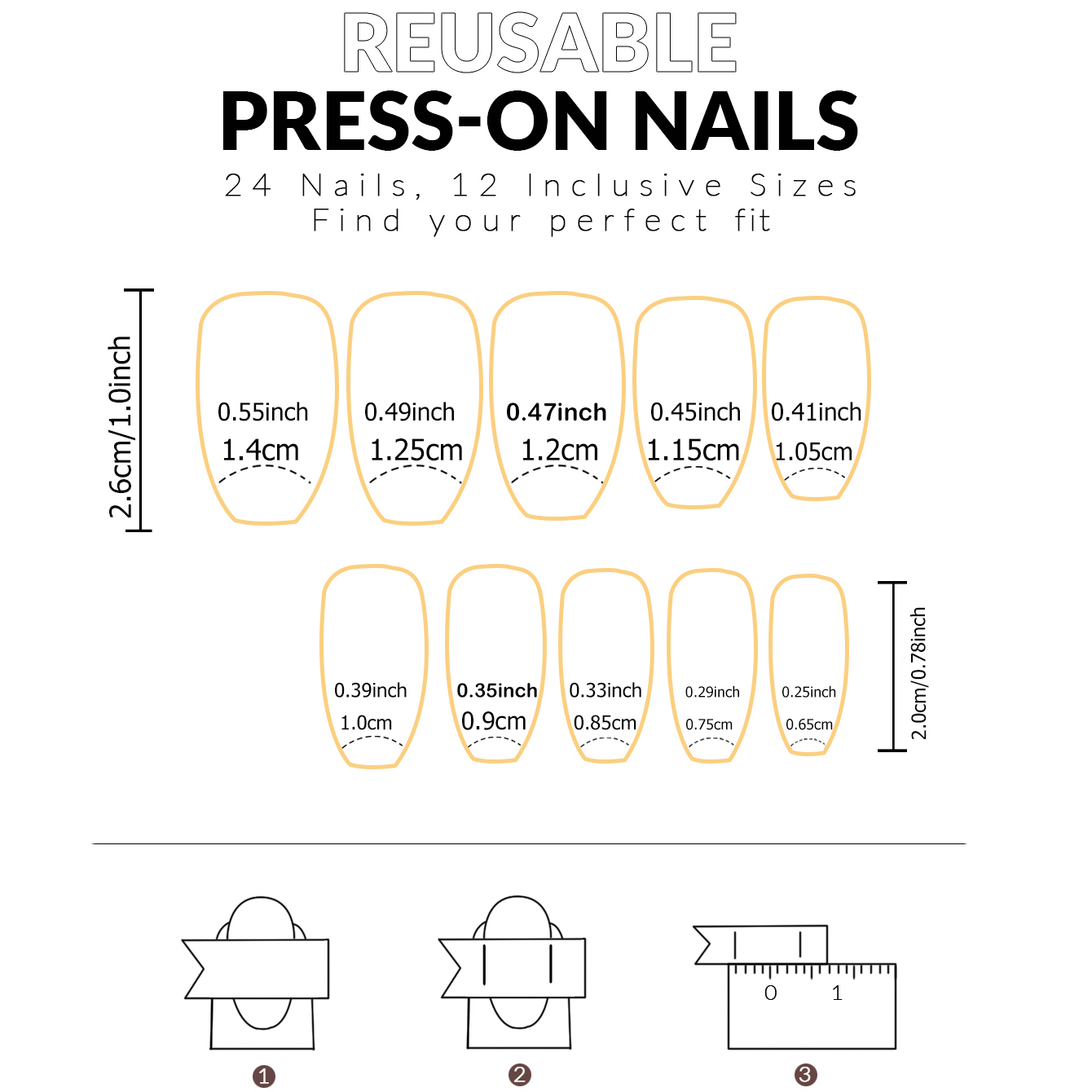 光沢のある短い棺型のグラデーションピンクネイルステッカー24 - Nail Art Glossy のレビューと価格