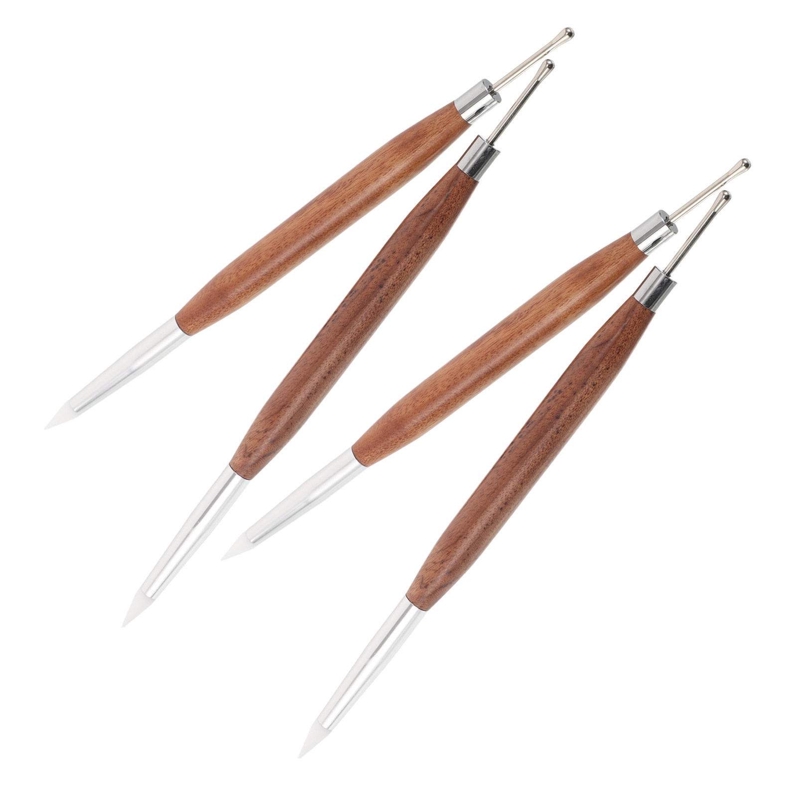2 個ネイルアートライナーブラシダブルエンドネイル描画ペン木 - Nail Art Dotting Tool のレビューと価格