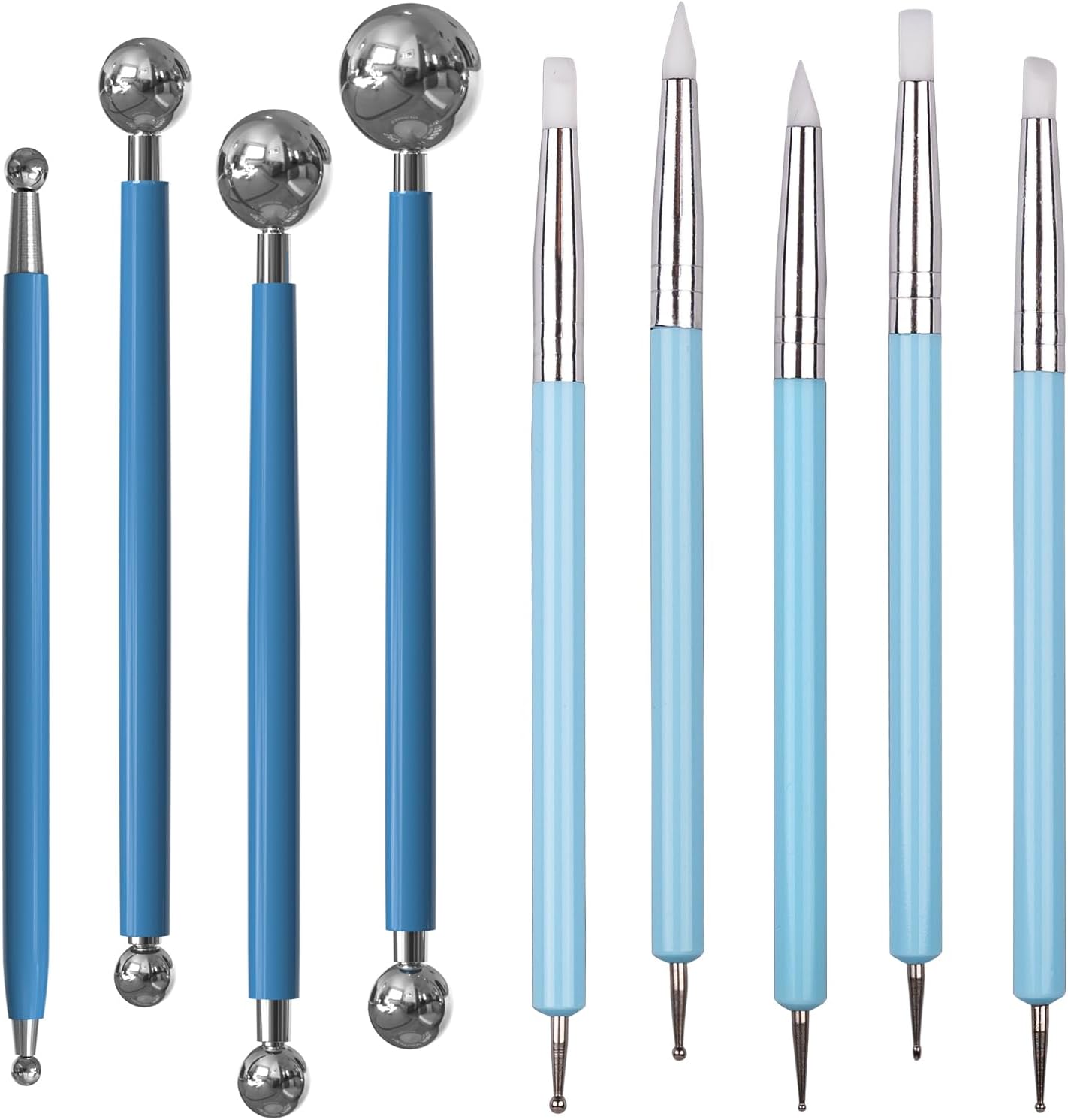 モデリングクレイ彫刻ツールセット、ドレーションペン、ボールス - Nail Art Dotting Tool のレビューと価格
