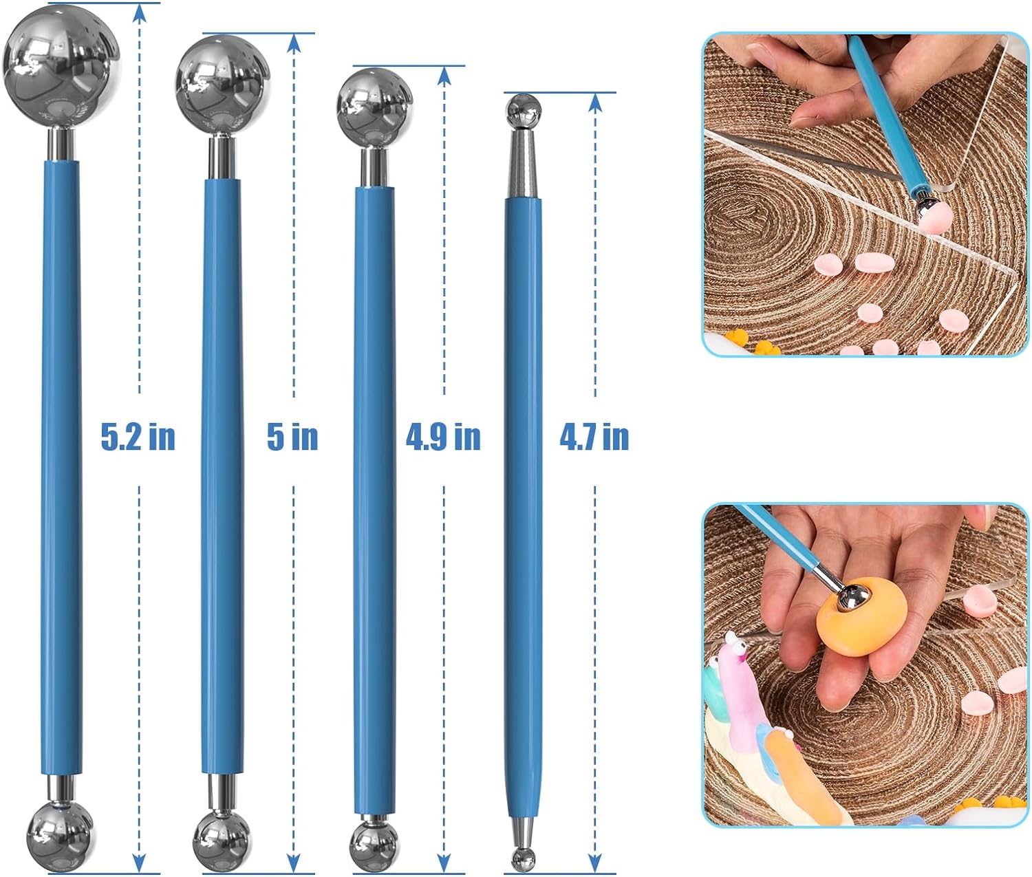 モデリングクレイ彫刻ツールセット、ドレーションペン、ボールス - Nail Art Dotting Tool のレビューと価格