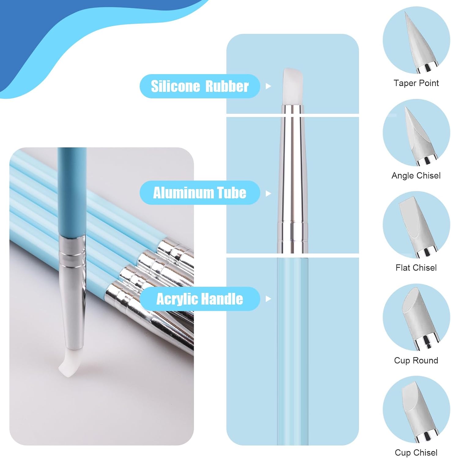 モデリングクレイ彫刻ツールセット、ドレーションペン、ボールス - Nail Art Dotting Tool のレビューと価格