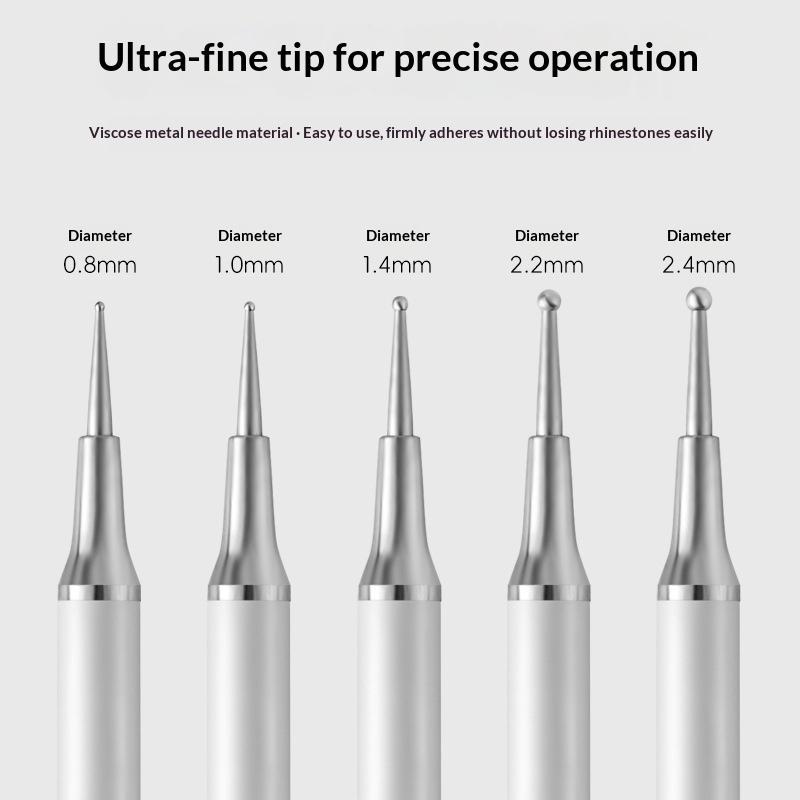 5個入りアクリルハンドルクリスタルスタッズピッカー両端ライン - Nail Art Dotting Tool のレビューと価格
