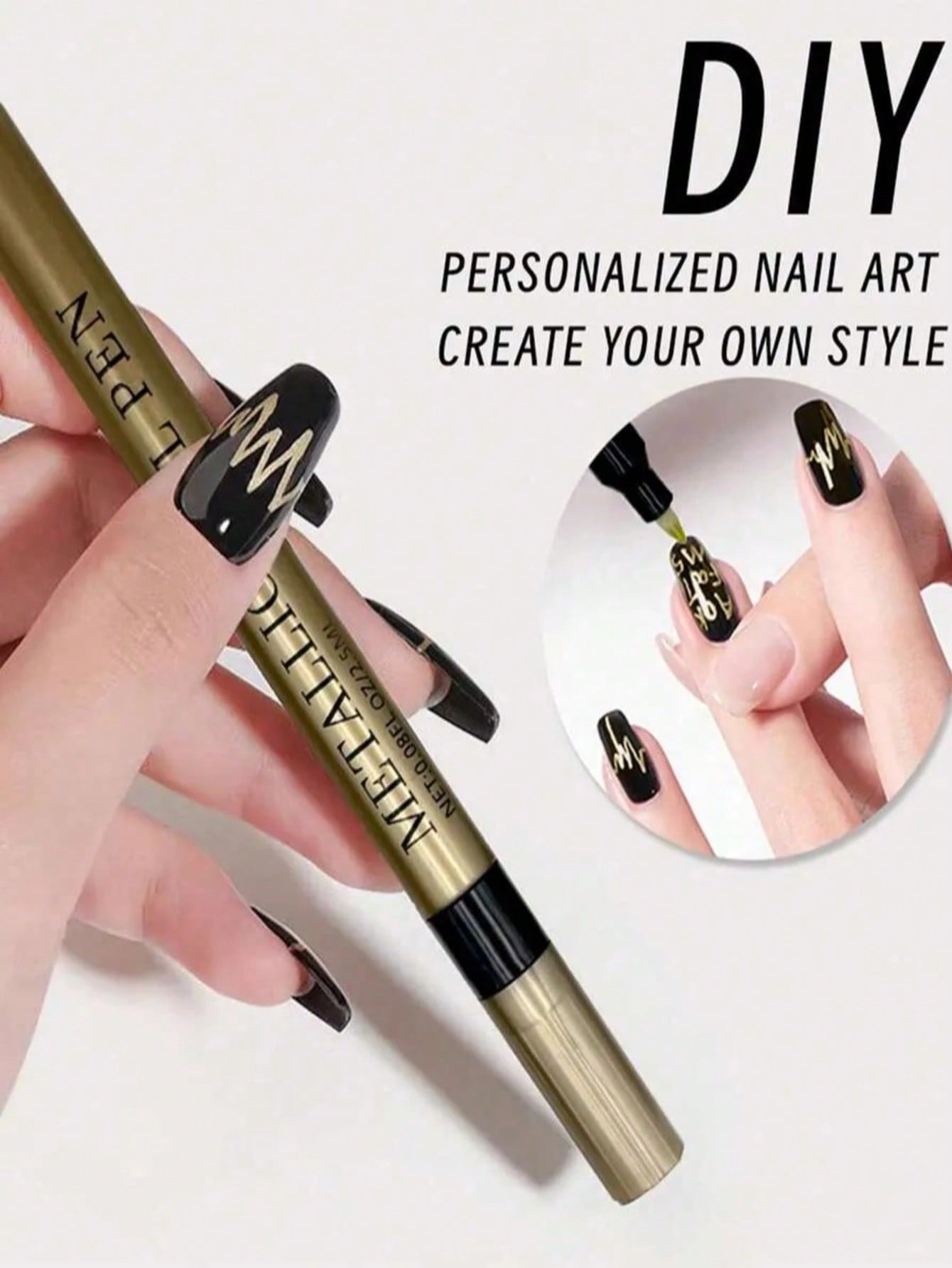 0.8mm 1本入りネイルアートペン、白黒銀金0.8MMネイ - Nail Art Dotting Tool のレビューと価格