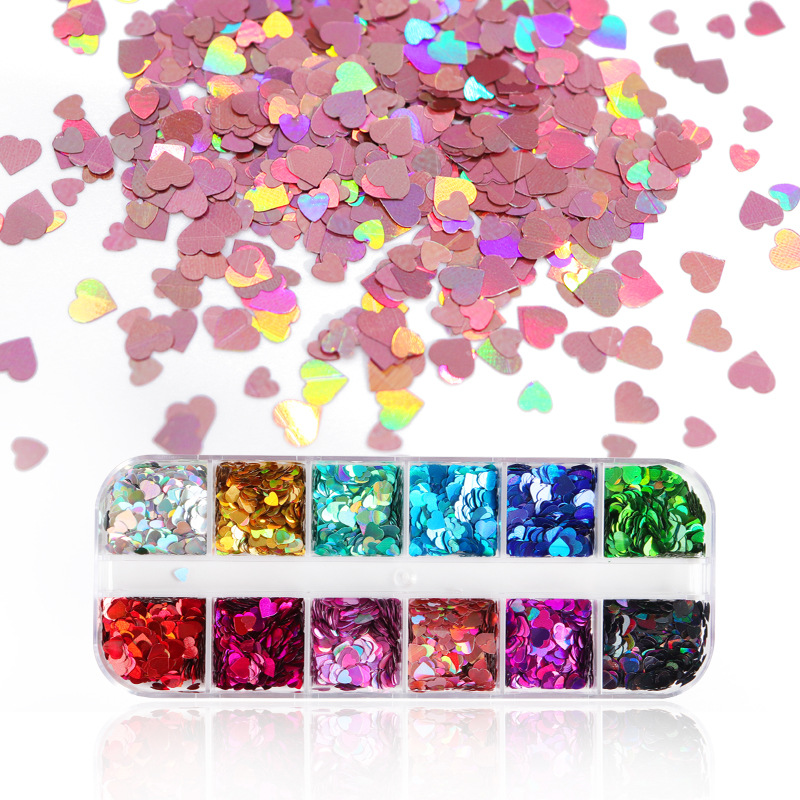 混合色の蛍光蝶キラキラまつげ延長アクセサリーネイルアートグリ - Nail Art Glossy のレビューと価格